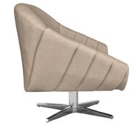 Poltrona Giratória Giovana Linho Grosso Bege Base Cromada - 3
