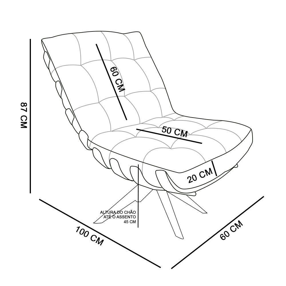 Poltrona Giratória Costela Suede Base Madeira Marrom Rato - 5