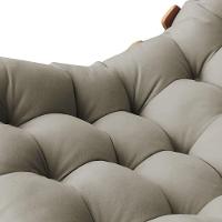 Poltrona Giratória Costela Suede Base Madeira Marrom Rato - 2