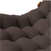 Poltrona Giratória Costela Suede Base Madeira Marrom - 2