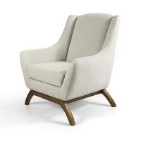 Poltrona Juliet Linho Cru Base de Madeira D'Rossi - 3