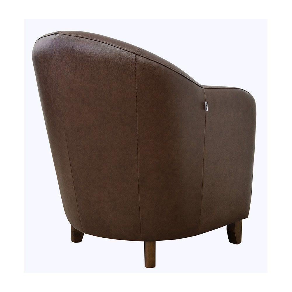 Poltrona Kairós com Pés Madeira Couro Caramelo - 2