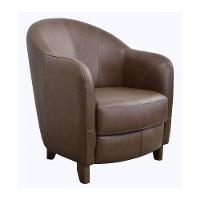 Poltrona Kairós com Pés Madeira Couro Caramelo - 1