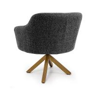 Poltrona Jade Linho Mescla Base Giratória Madeira D'Rossi - 3