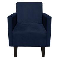 Poltrona Jade Suede Azul Marinho Pés Chanfrado D´rossi - 3