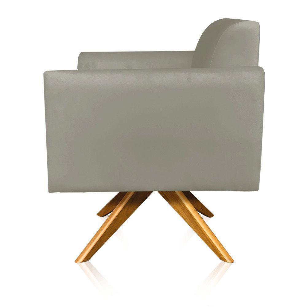 Poltrona Marisa Suede Base Madeira Marrom Rato - 2