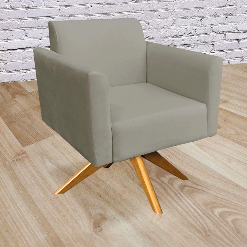 Poltrona Marisa Suede Base Madeira Marrom Rato - 6