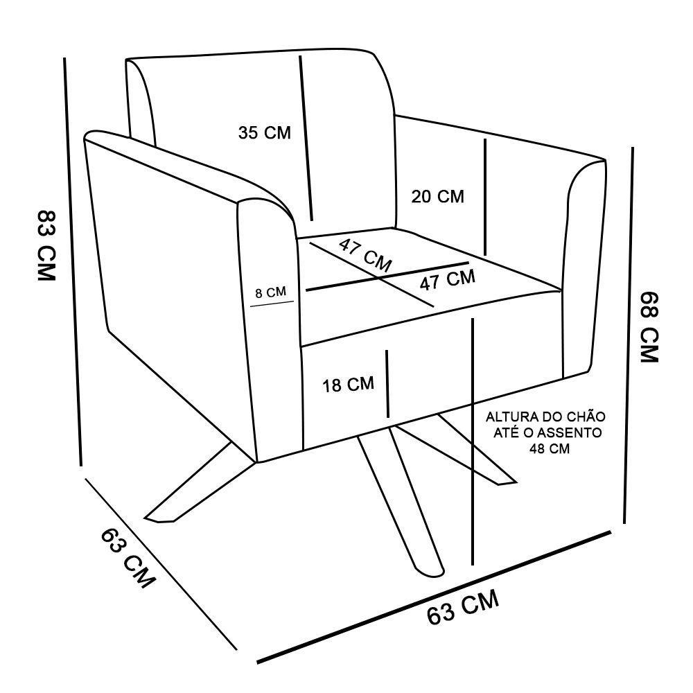Poltrona Marisa Suede Base Madeira Marrom Rato - 7