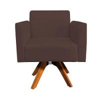 Poltrona Marisa Suede Base Madeira Marrom - 6