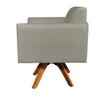 Poltrona Marisa Suede Base Madeira Marrom Rato - 7