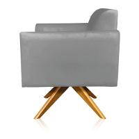 Poltrona Marisa Suede Base Madeira Grafite - 9