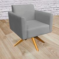 Poltrona Marisa Suede Base Madeira Grafite - 11