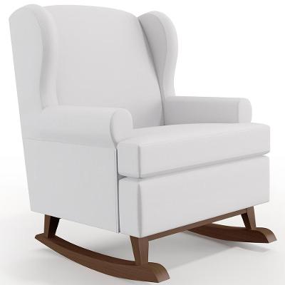 Poltrona Malu Base De Madeira P02 Facto Branco Fosco