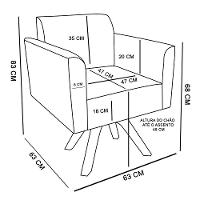 Poltrona Marisa Suede Base Madeira Grafite - 5