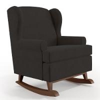 Poltrona Malu Base De Madeira P02 Suede Preto - 1