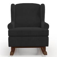 Poltrona Malu Base De Madeira P02 Suede Preto - 6