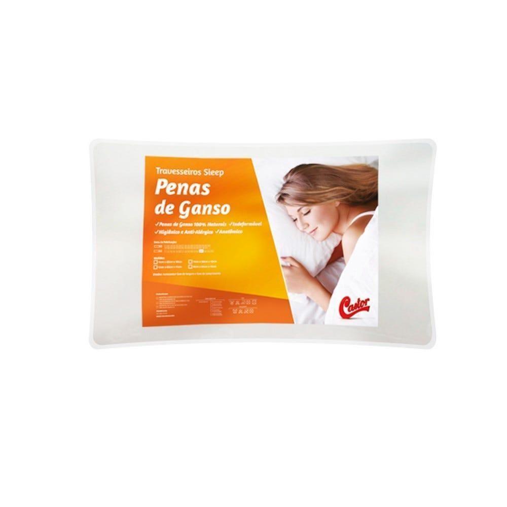 Travesseiro Castor Sleep Pena De Ganso 40x60x11cm - 1