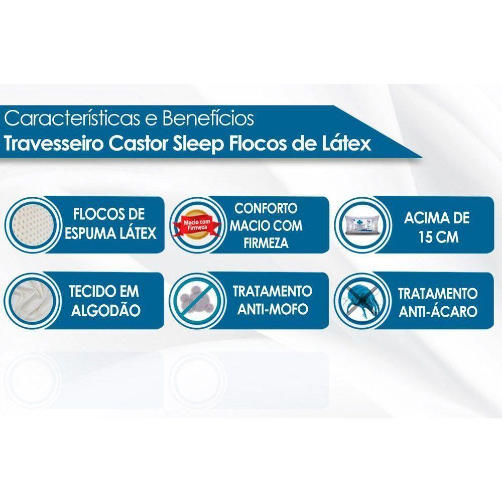 Travesseiro Látex Sleep Flocos  p/Fronha 50x70 (65x45x15) - Castor - 3