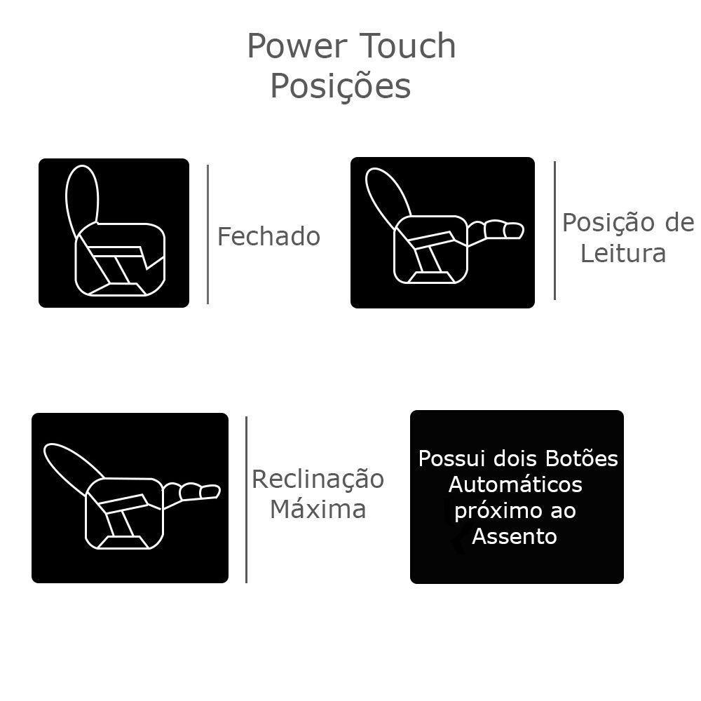 Poltrona Reclinável Elétrica Power Touch Couro Marrom - 3