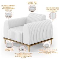 Poltrona Pés Metalizado D'Ouro Molino D02 Corano Branco C-12 - 9