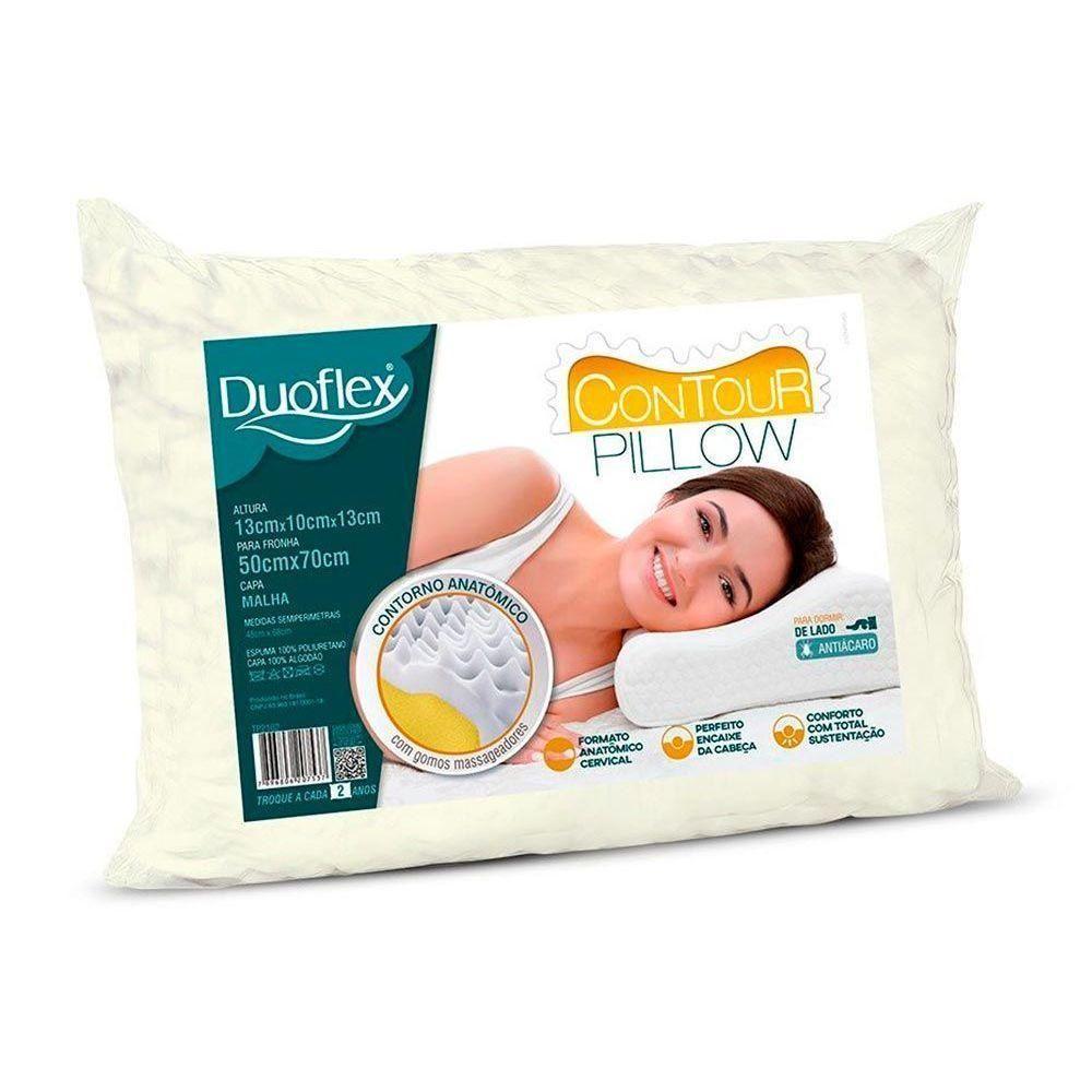 Travesseiro Espuma Aerada Contour Pillow TP2102 c/ Capa de Algodão p/Fronha (50x70) - Duoflex - 1