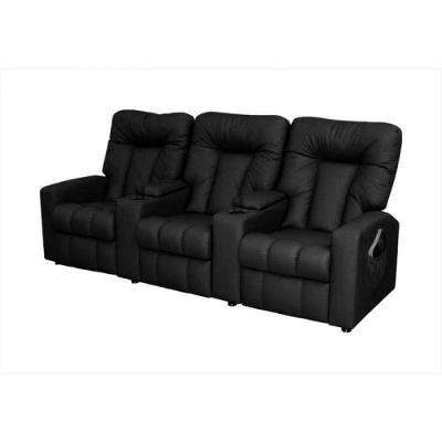 Poltrona Tripla Reclinável Cinema Jetta Corano Preto Matrix