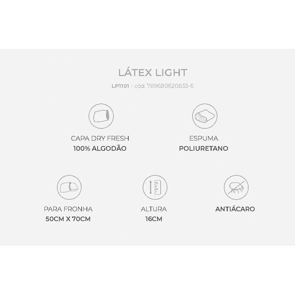 Travesseiro T. Látex Light LP1101 c/ Capa Dry Fresh p/Fronha (50x70) - Duoflex - 4