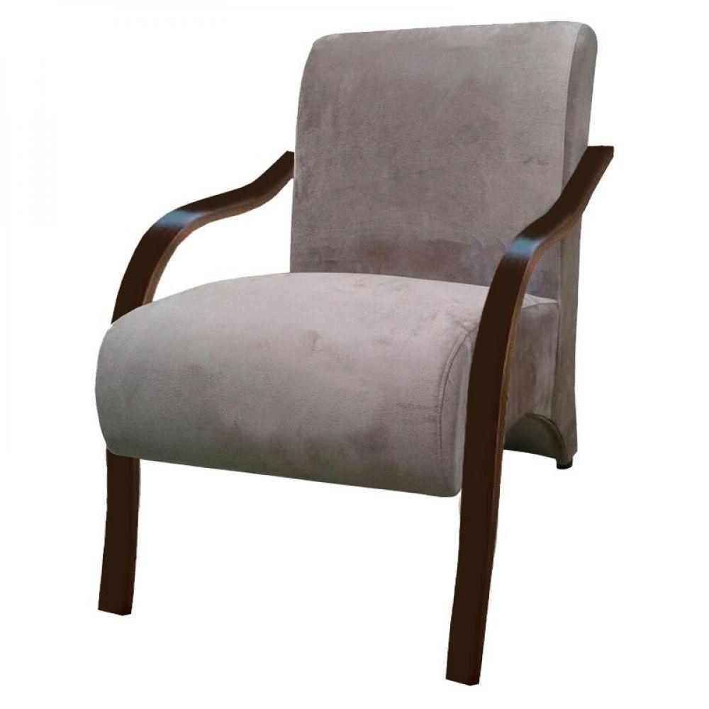 Poltrona Venus 01 Lugar Braço Madeira bege - 6