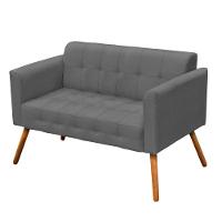 Kit 01 Namoradeira E 02 Poltronas Elisa Suede Grafite - 5