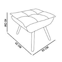 01 Poltrona Opala Com 01 Puff Opala Suede Pés Palito Marrom - 25