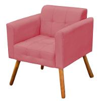 01 Namoradeira e 02 Poltronas Elisa Suede Pés Palito Rose - 2