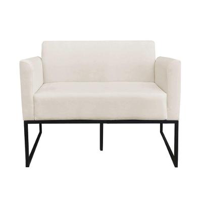 01 Namoradeira E 01 Poltrona Marisa Suede Preto Bege
