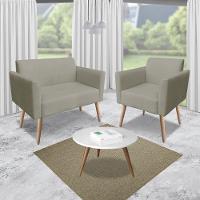 01 Namoradeira E 01 Poltrona Marisa Suede Marrom Rato - 8