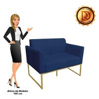 01 Namoradeira E 01 Poltrona Marisa Suede Azul Marinho - 10