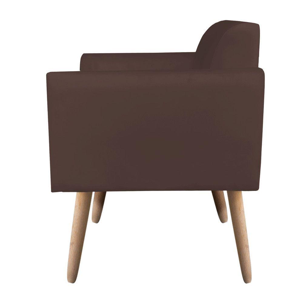01 Namoradeira E 01 Poltrona Marisa Suede Marrom - 2
