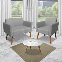 01 Namoradeira E 01 Poltrona Marisa Suede Grafite - 8