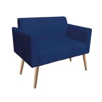 01 Namoradeira E 01 Poltrona Marisa Suede Azul Marinho - 3