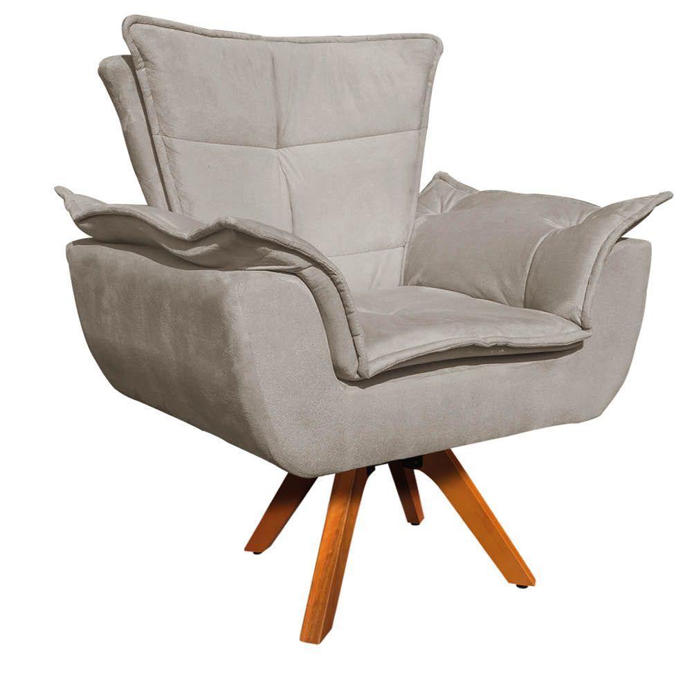 Kit 01 Namoradeira E 02 Poltronas Opala Suede Marrom Rato - 2