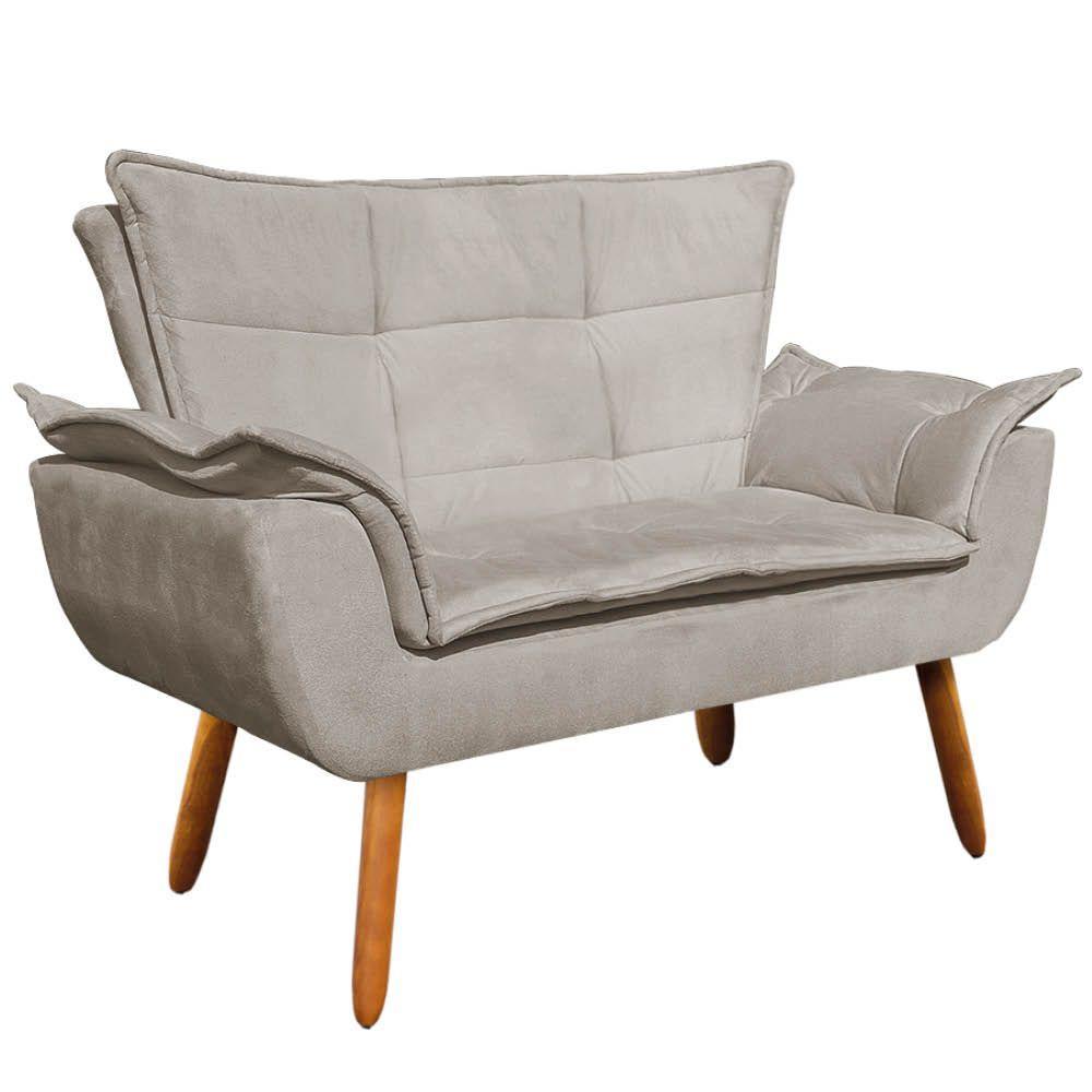 Kit 01 Namoradeira E 02 Poltronas Opala Suede Marrom Rato - 8