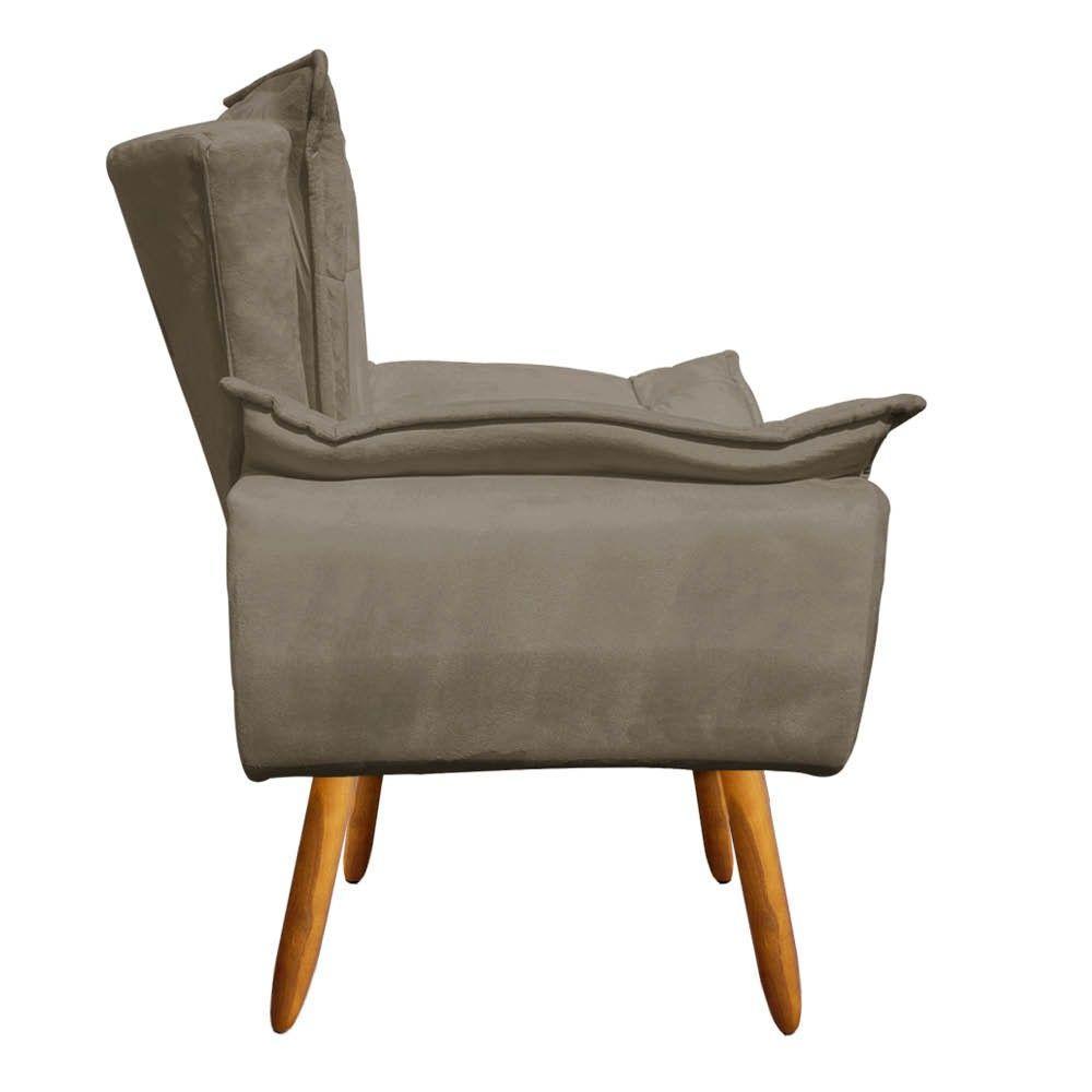 Kit 01 Namoradeira E 02 Poltronas Opala Suede Marrom Rato - 3
