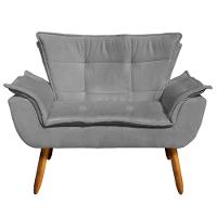 Kit 01 Namoradeira E 02 Poltronas Opala Suede Grafite - 2