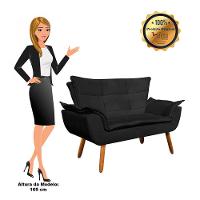 Kit 01 Namoradeira E 02 Poltronas Opala Suede Preto - 5