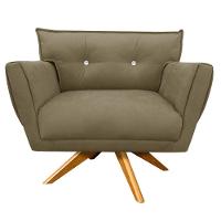 Kit 01 Namoradeira E 02 Poltronas Anitta Suede Marrom Rato - 8