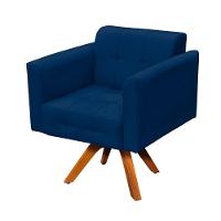 Kit 01 Namoradeira E 02 Poltronas Elisa Suede Azul Marinho - 9