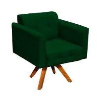 Kit 01 Poltrona E 01 Puff Elisa Suede Verde - 8