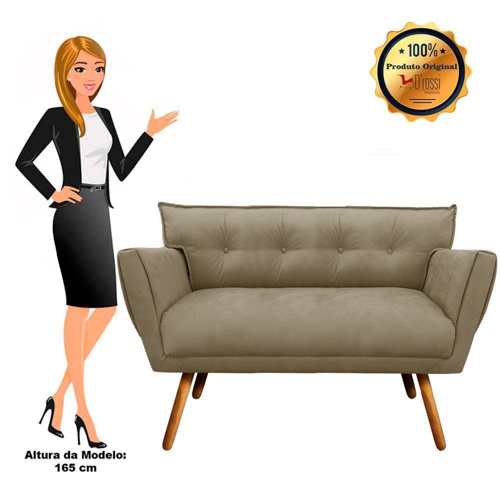 Kit 01 Namoradeira E 02 Poltronas Anitta Suede Marrom Rato - 6