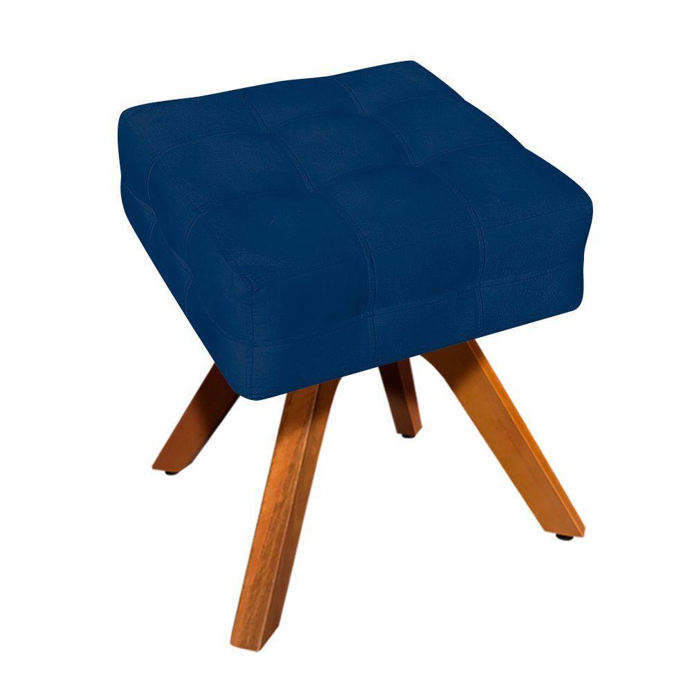 Kit 01 Poltrona E 01 Puff Elisa Suede Azul Marinho - 2