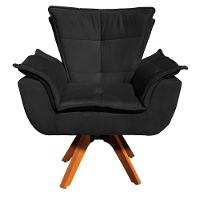 Kit 01 Namoradeira E 02 Poltronas Opala Suede Preto - 7