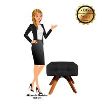 Kit 01 Poltrona E 01 Puff Elisa Suede Preto - 2