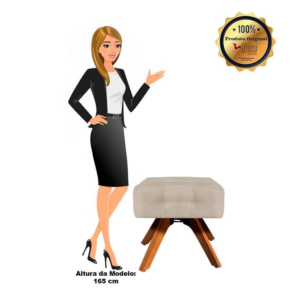 Kit 01 Poltrona E 01 Puff Elisa Suede Bege - 7